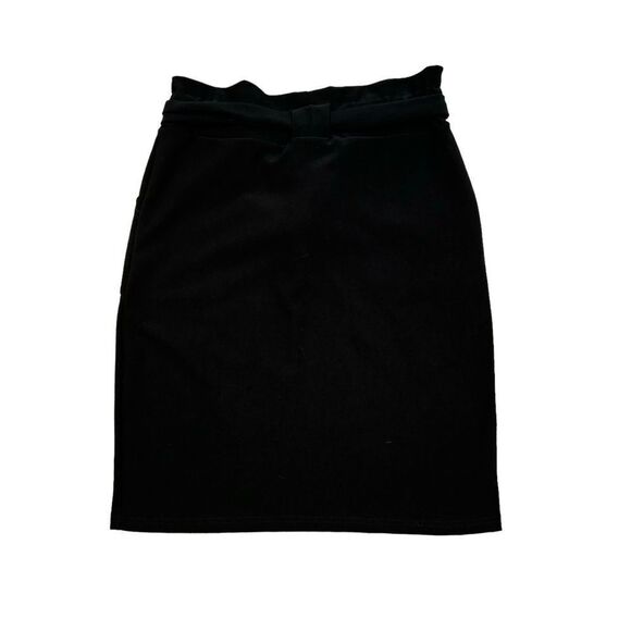 Ladies Maze Brand Black Paper‎ bag Style Skirt with Matching Belt Size Large - Picture 4 of 9